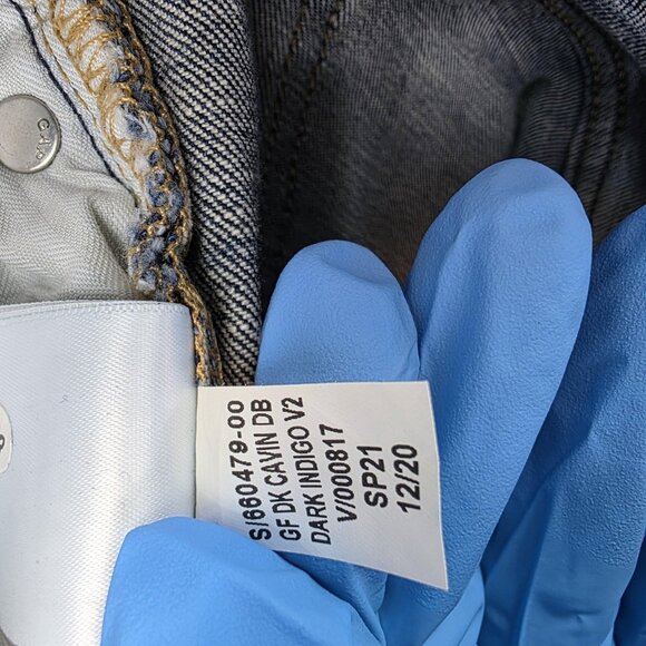 Gap Jeans Womens 33 Tall Blue Girlfriend Mid Rise Tapered Denim Low Stretch - Picture 15 of 15